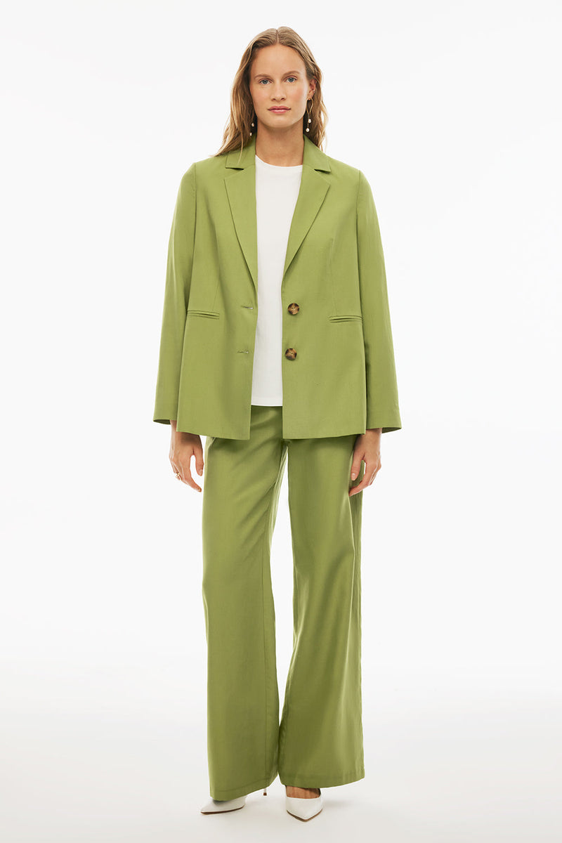 Perspective Lapel Notch Regular Fit Blazer Light Green