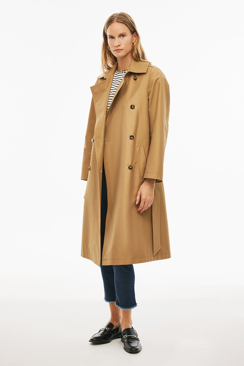 Perspective Midi Long Sleeve Timeless Coat Beige