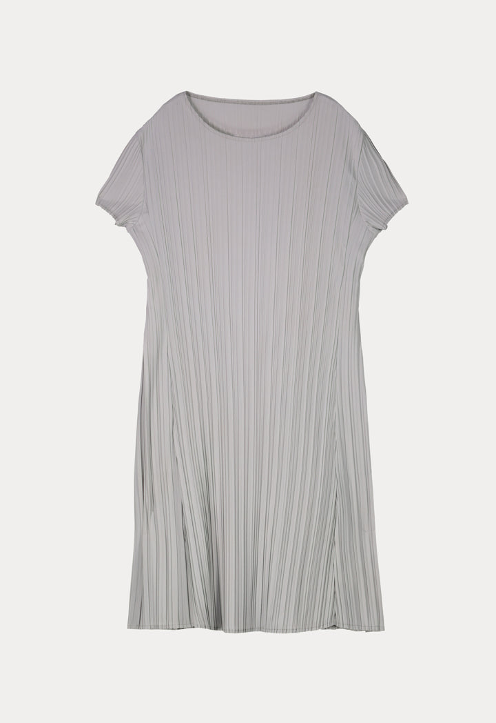 Choice Electric Pleated Casual Dress Grey