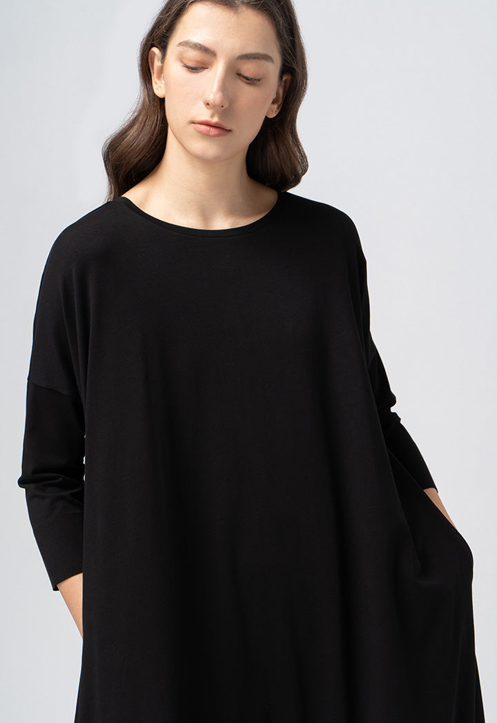 Choice Basic Solid Jersey Dress Black