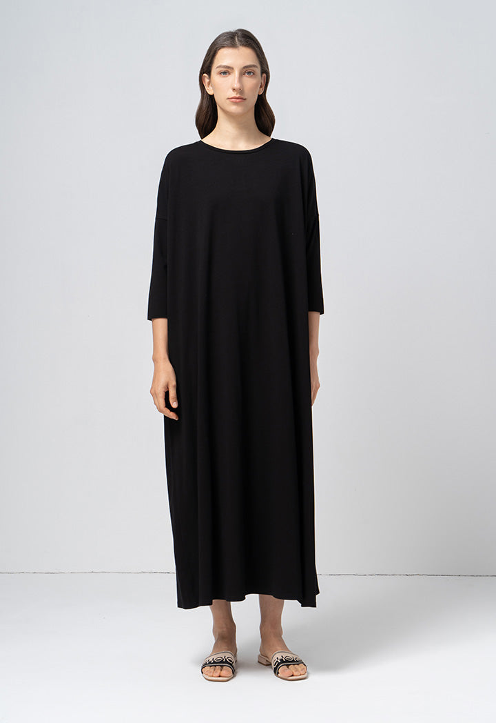 Choice Basic Solid Jersey Dress Black