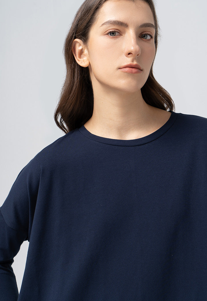 Choice Basic Solid Jersey Dress Navy