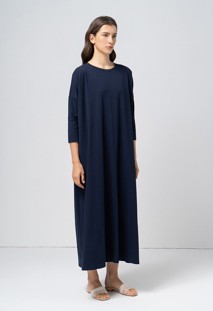 Choice Basic Solid Jersey Dress Navy