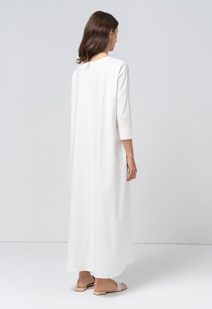 Choice Basic Solid Jersey Dress Offwhite