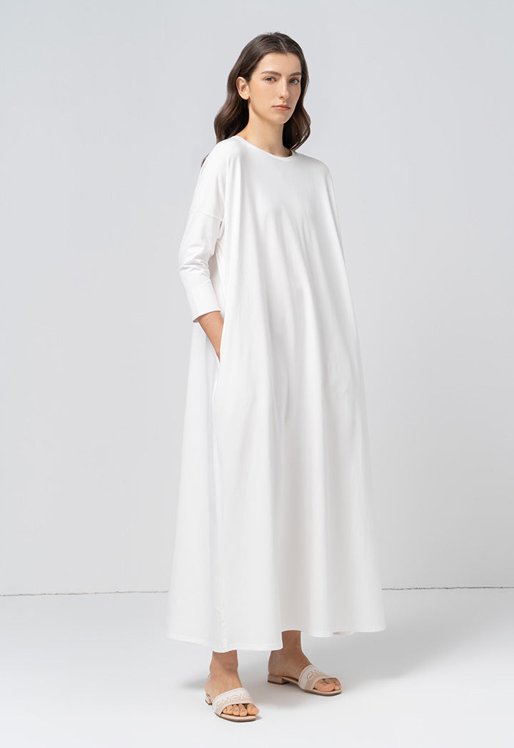 Choice Basic Solid Jersey Dress Offwhite