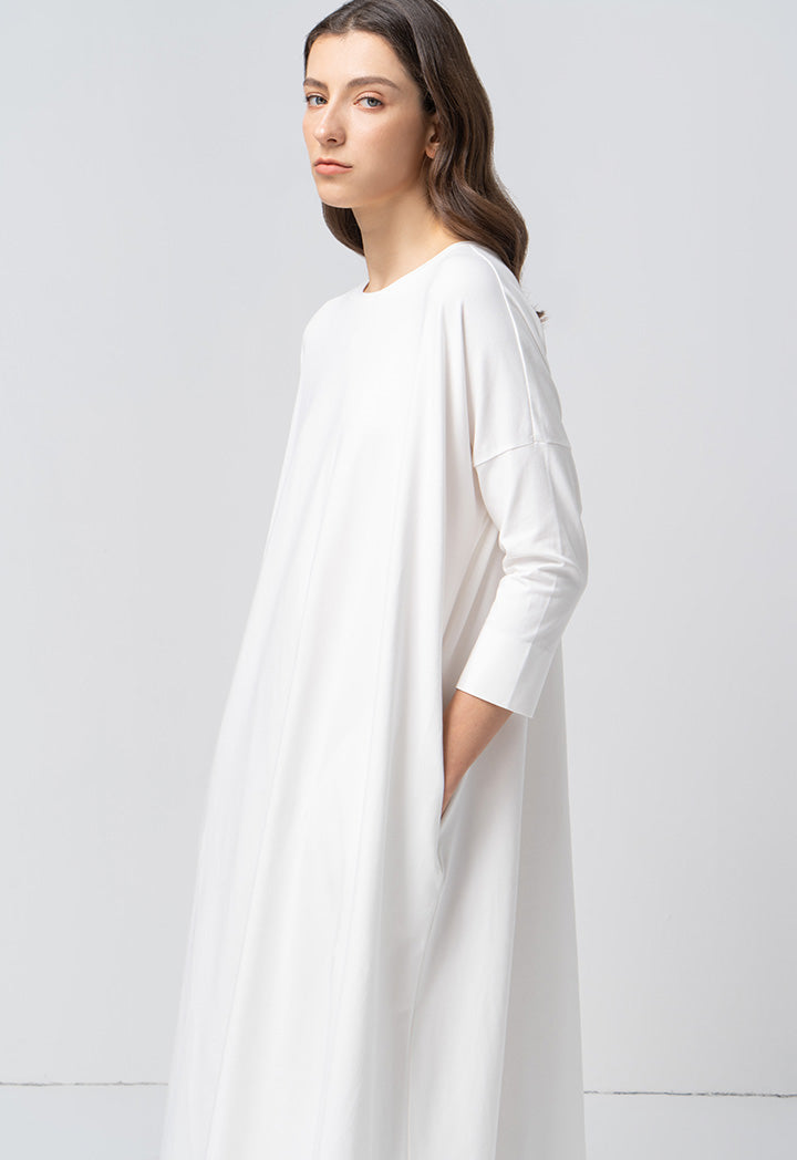 Choice Basic Solid Jersey Dress Offwhite