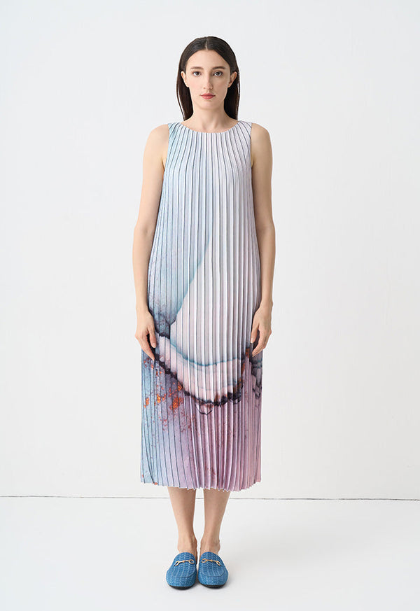 Choice Printed Striped Sleeveless Maxi Dress Multicolor