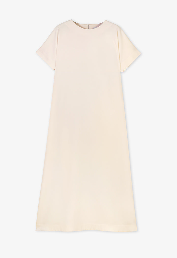 Choice Cap Sleeves Basic Maxi Dress  Sand