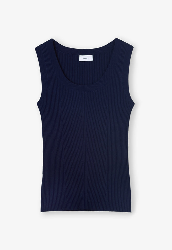 Choice Basic Ribbed Detail Knitwear Navy