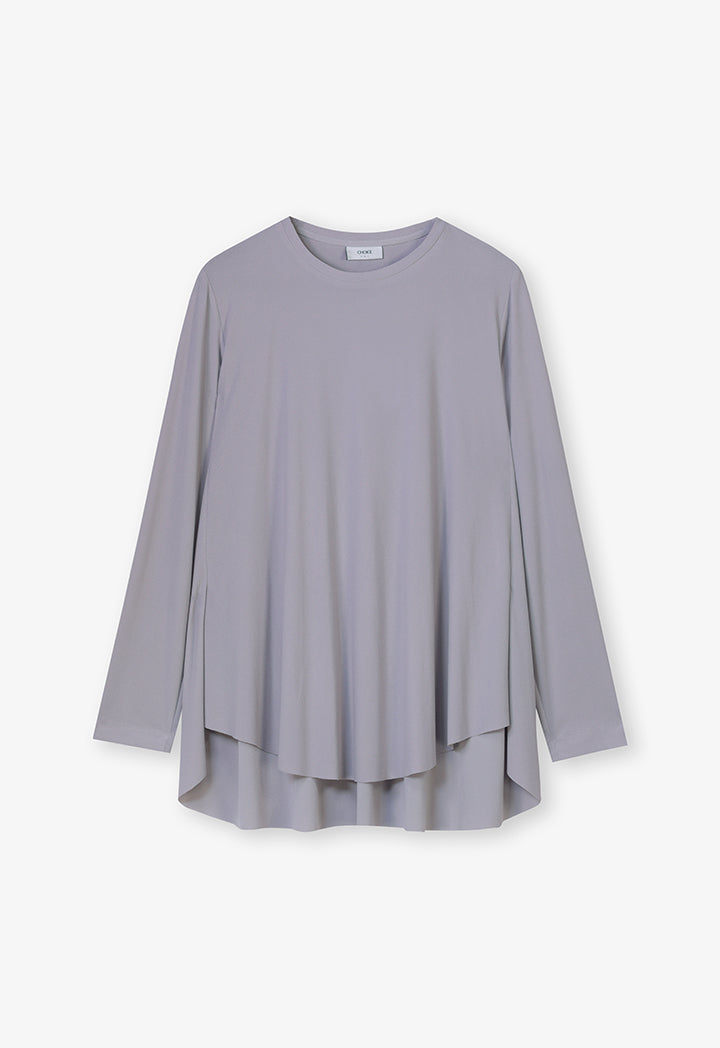 Choice Solid Long Sleeve Top Grey