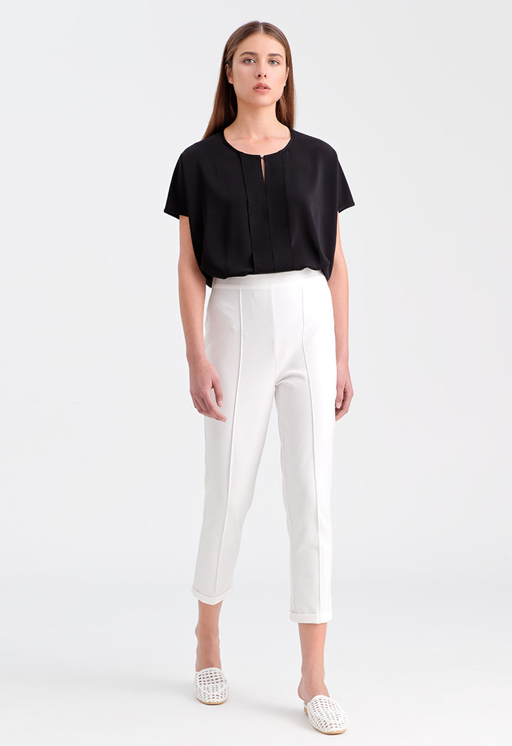 Choice Solid Pegged Pants Off White