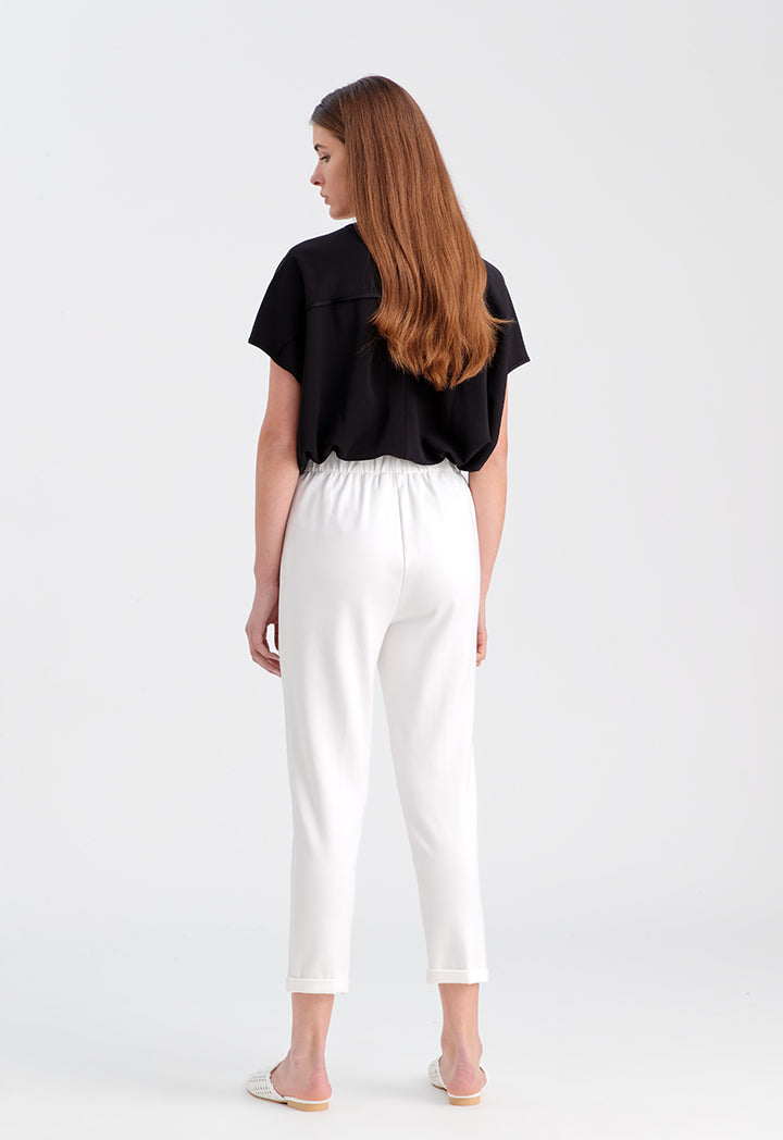 Choice Solid Pegged Pants Off White