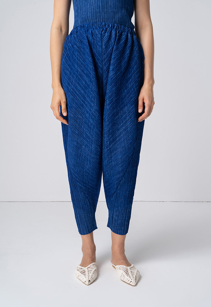 Choice Pleated Casual Printed Trouser Indigo