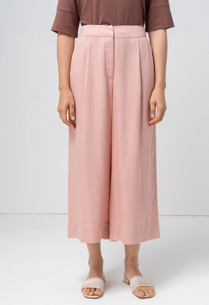 Choice Single Tone Straight Wide Legs Trouser Blush