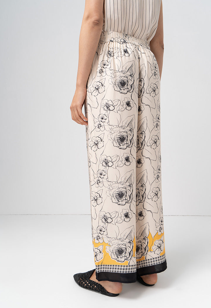 Choice Printed Wide Leg High Waist Trouser Print