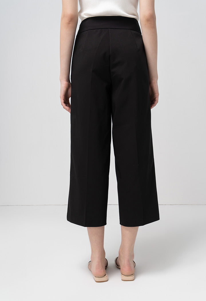 Choice Single Tone Wide Legs Trouser Black