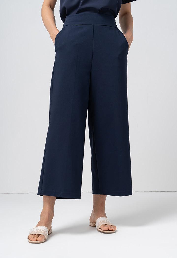 Choice Single Tone Wide Legs Trouser Navy