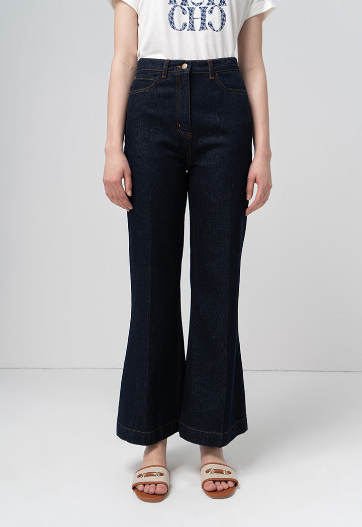 Choice Straight Wide Legs Denim Trousers Indigo