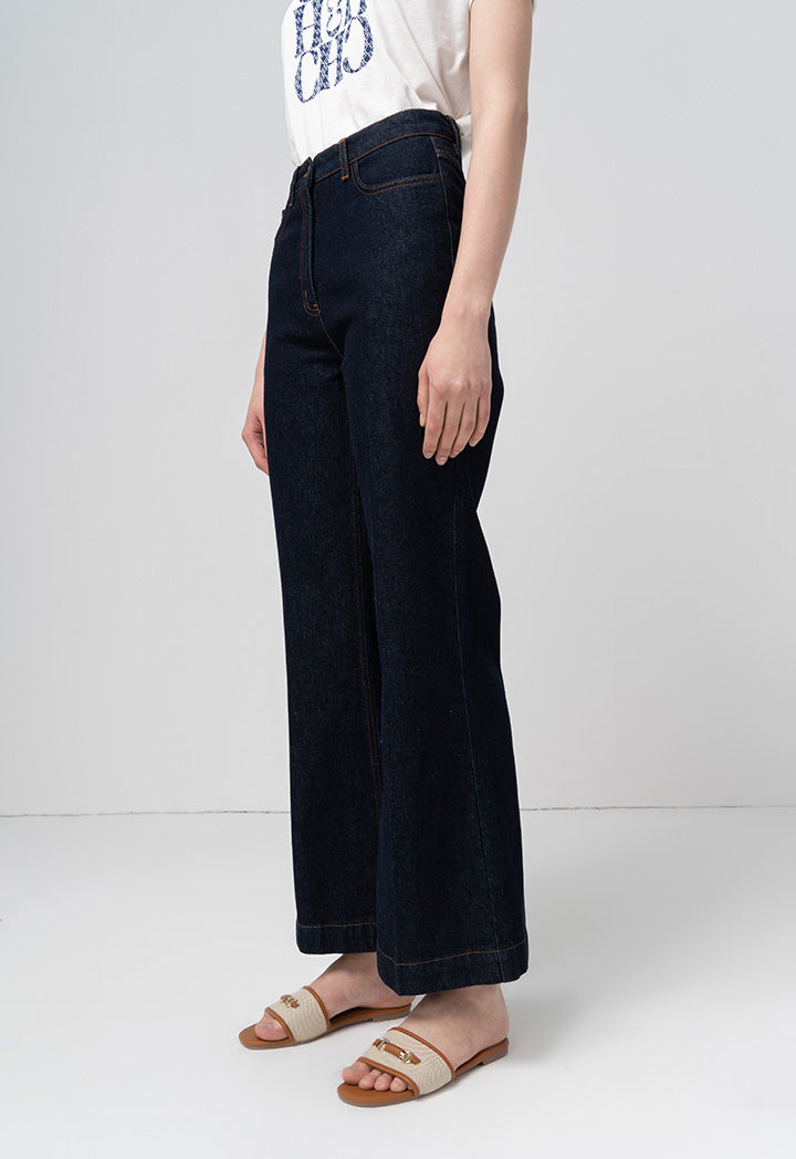 Choice Straight Wide Legs Denim Trousers Indigo