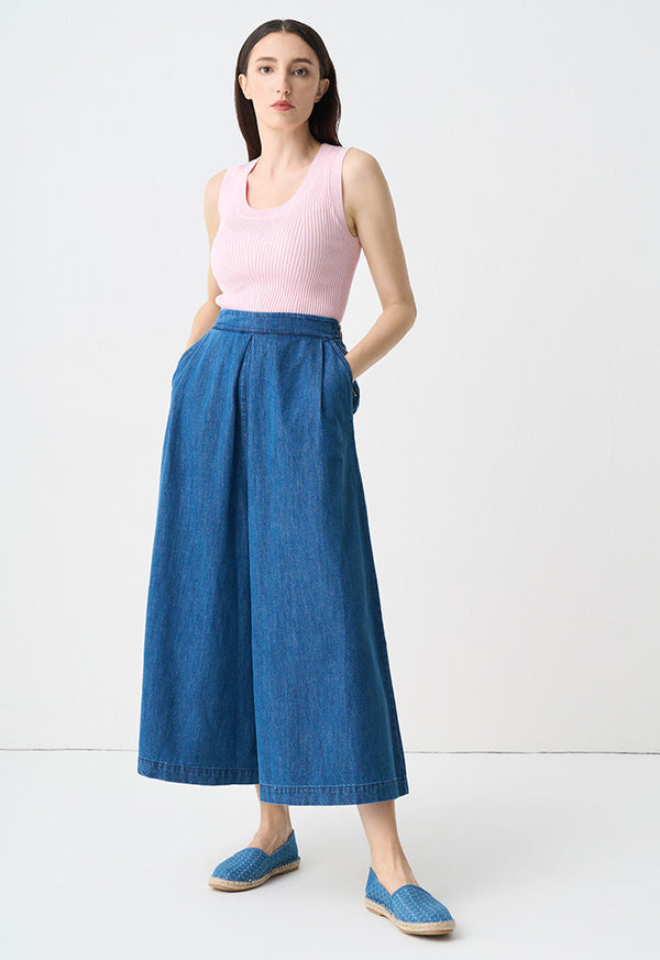 Choice Denim Wide Leg Trousers Blue