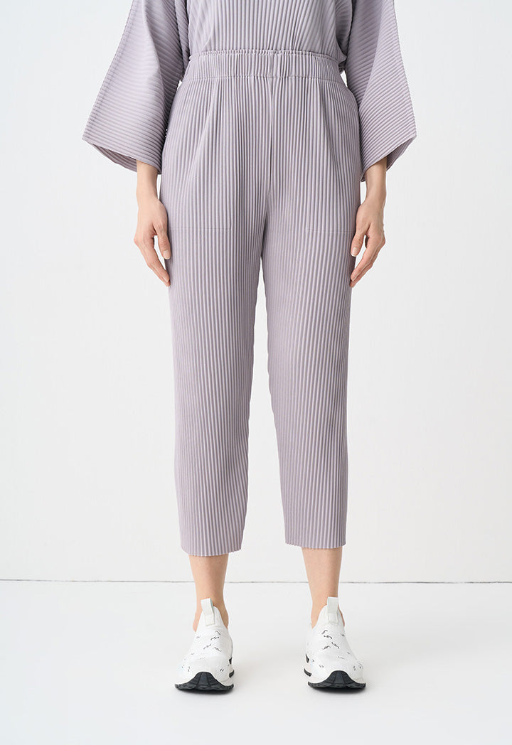 Choice Single Tone Pleated Trousers Grey