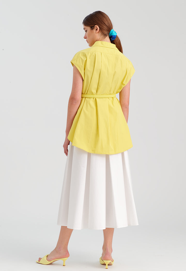 Choice Solid Sleeveless Poplin Shirt Lime