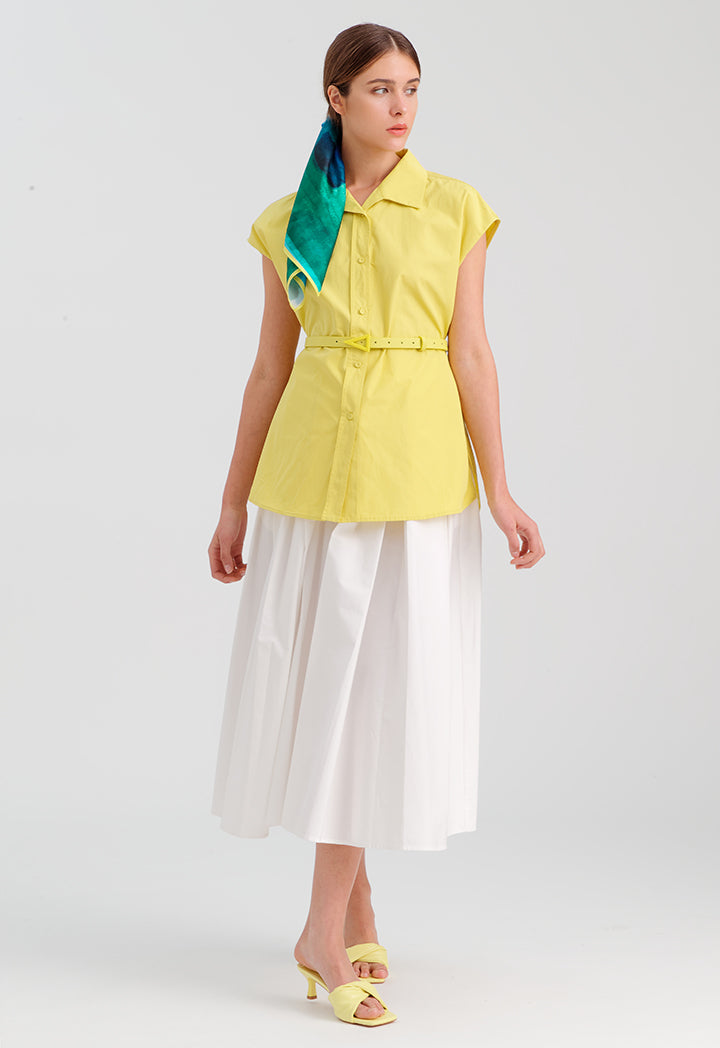 Choice Solid Sleeveless Poplin Shirt Lime