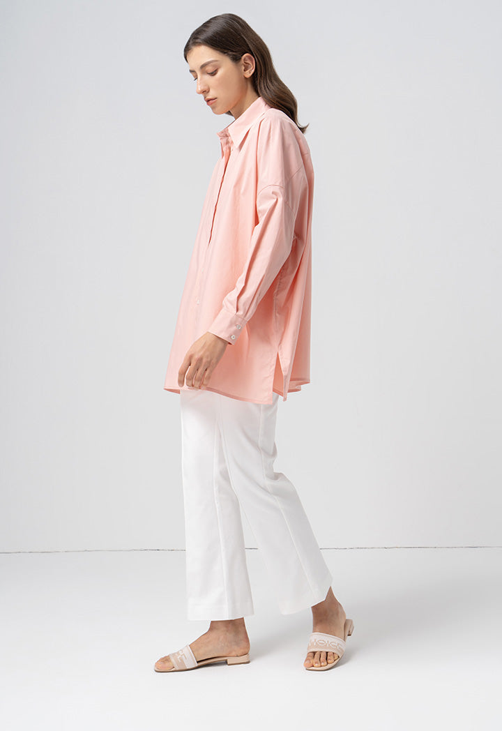 Choice Solid Long Sleeves Shirt Blush