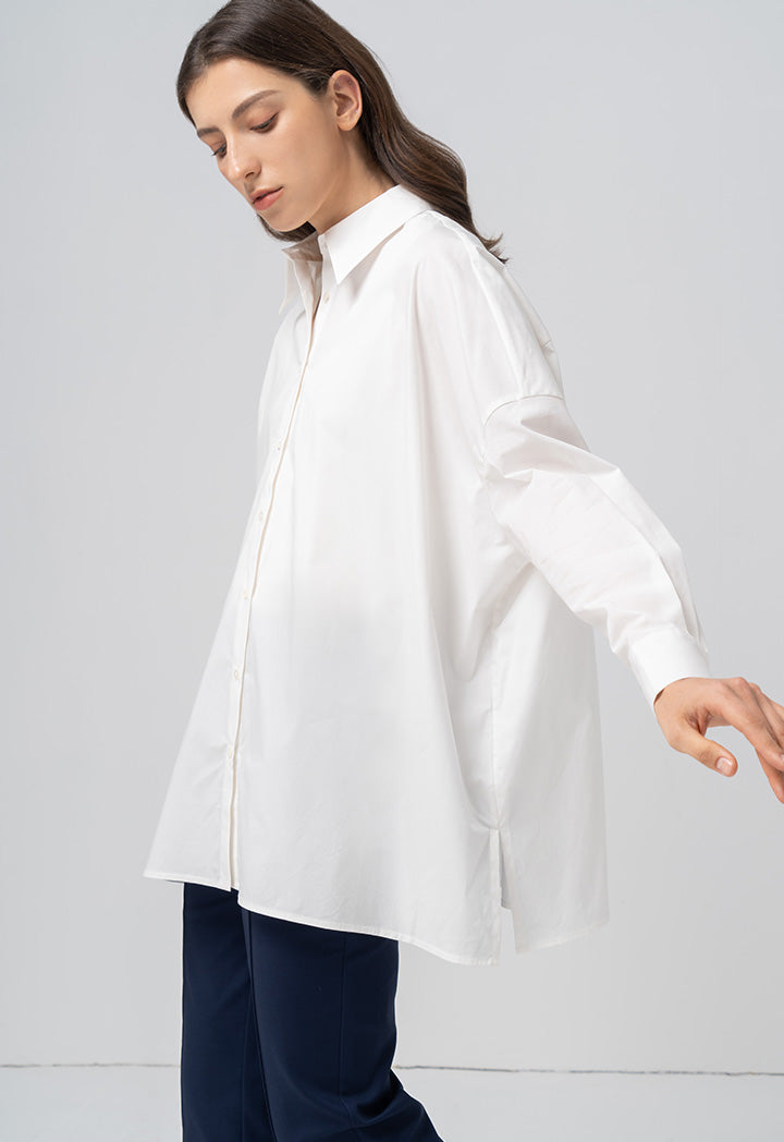 Choice Solid Long Sleeves Shirt Offwhite