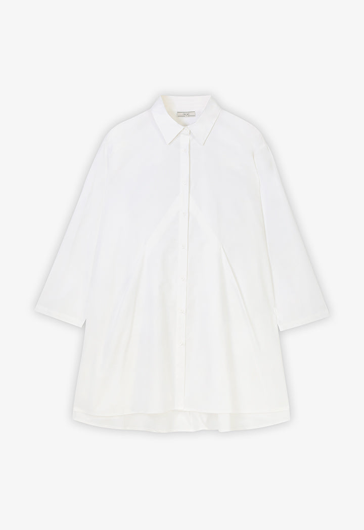 Choice Oversize Pleated Flared Shirt Offwhite