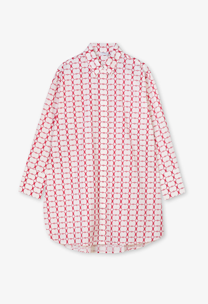 Choice Patterned Relaxed Fit Shirt Red