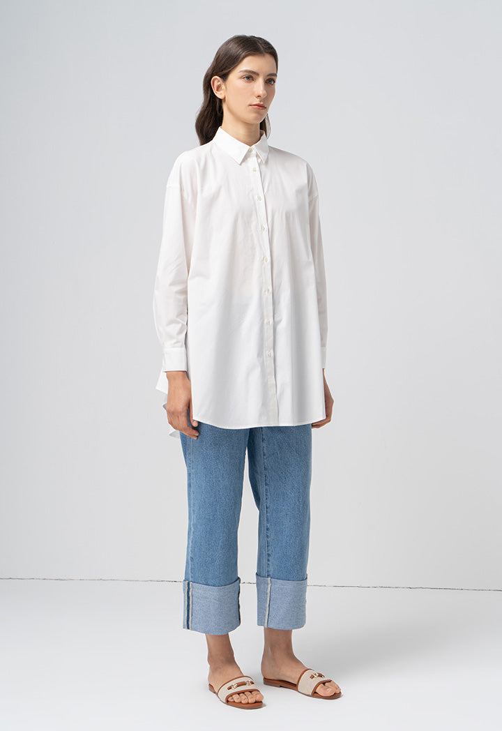 Choice Flared Long Sleeves Shirt  Offwhite