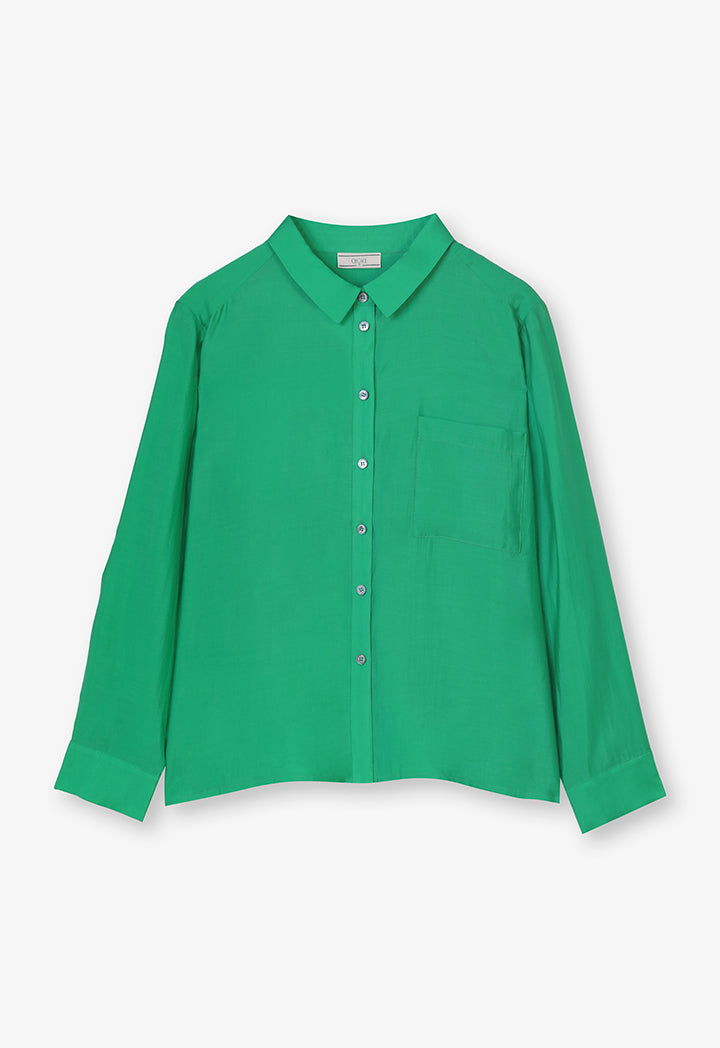 Choice Solid Long Sleeves Shirt Green