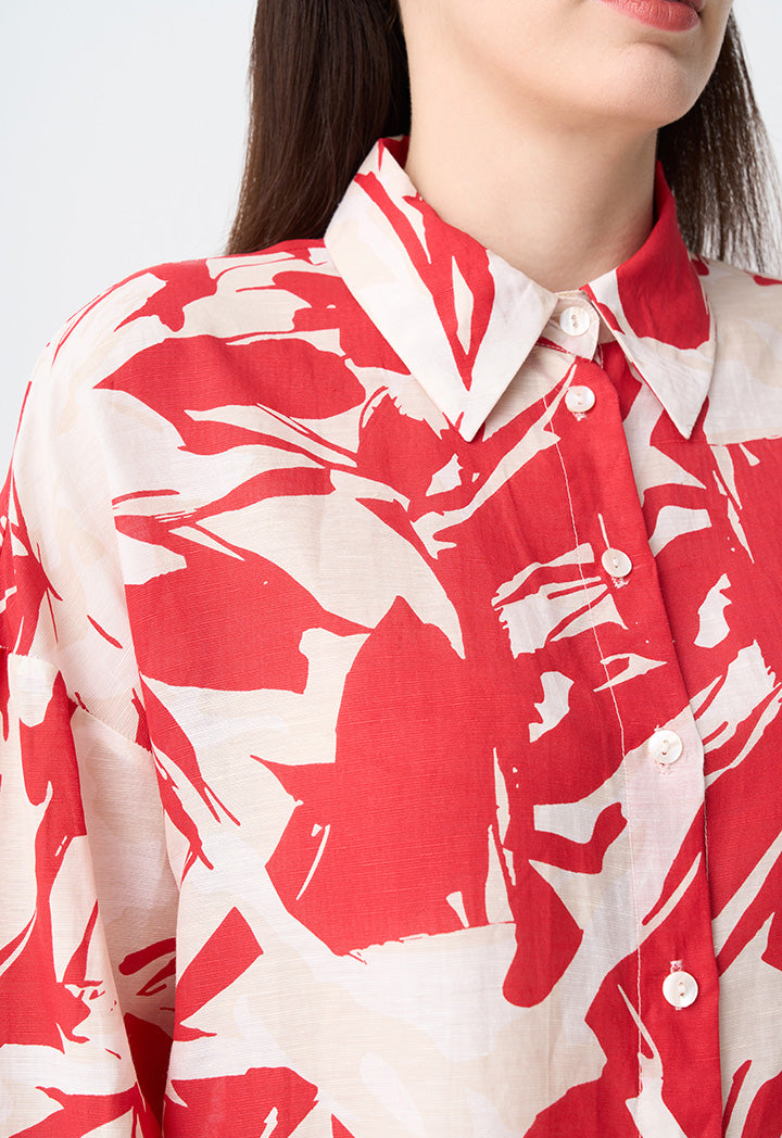 Choice Printed Long Sleeves Shirt Red