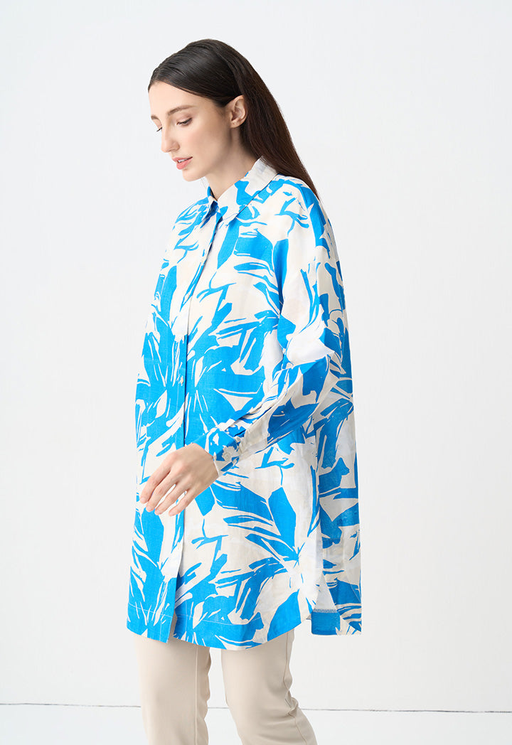 Choice Printed Long Sleeves Shirt Blue