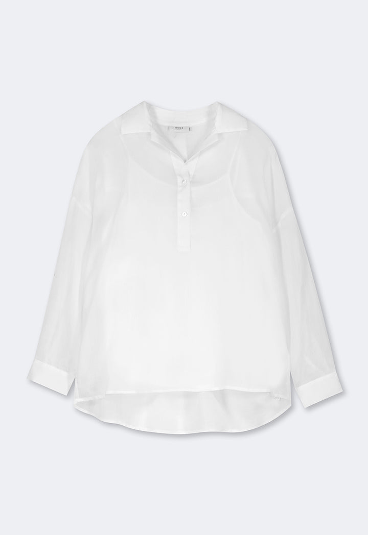 Choice Solid Drop Shoulder Shirt Off White