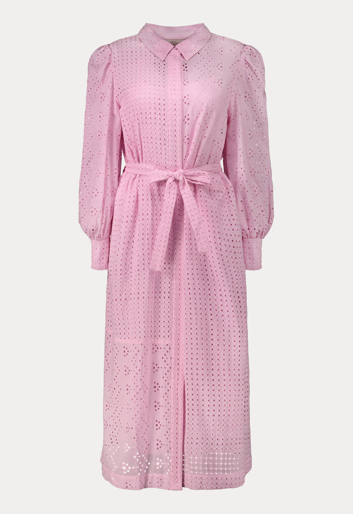 Choice Schiffli Shirt Dress Pink - Wardrobe Fashion