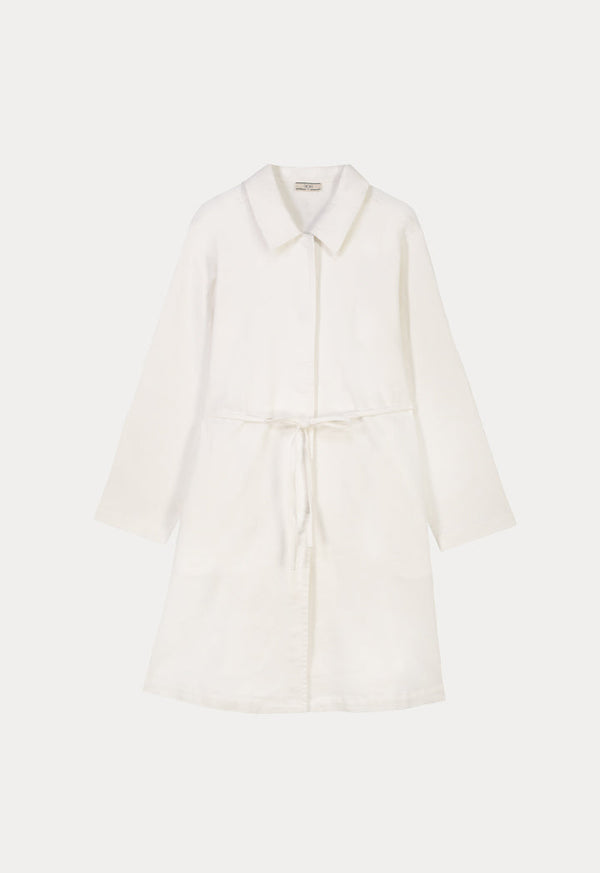 Choice Solid Belted Outerwear Off White