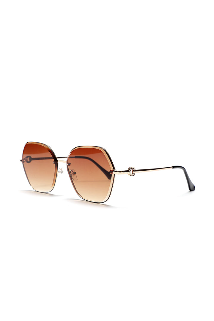 Choice Trapezoid Frame Sunglasses Brown