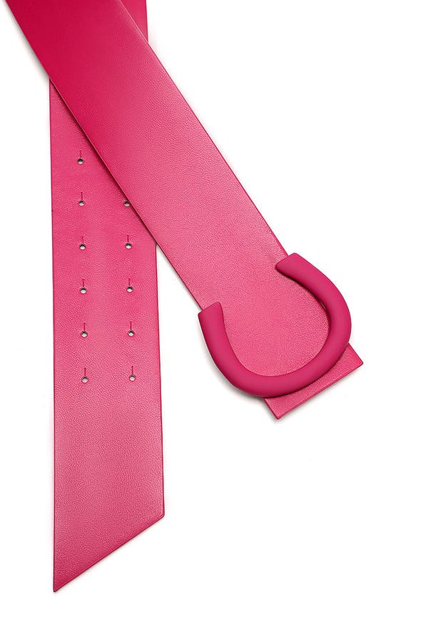 Choice Wide Strap In A Horse Shoe Buckle Shape Belt Fuchsia