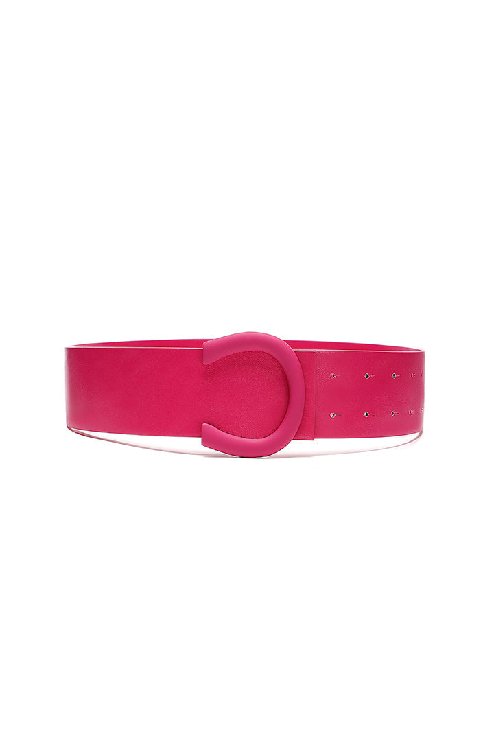 Choice Wide Strap In A Horse Shoe Buckle Shape Belt Fuchsia