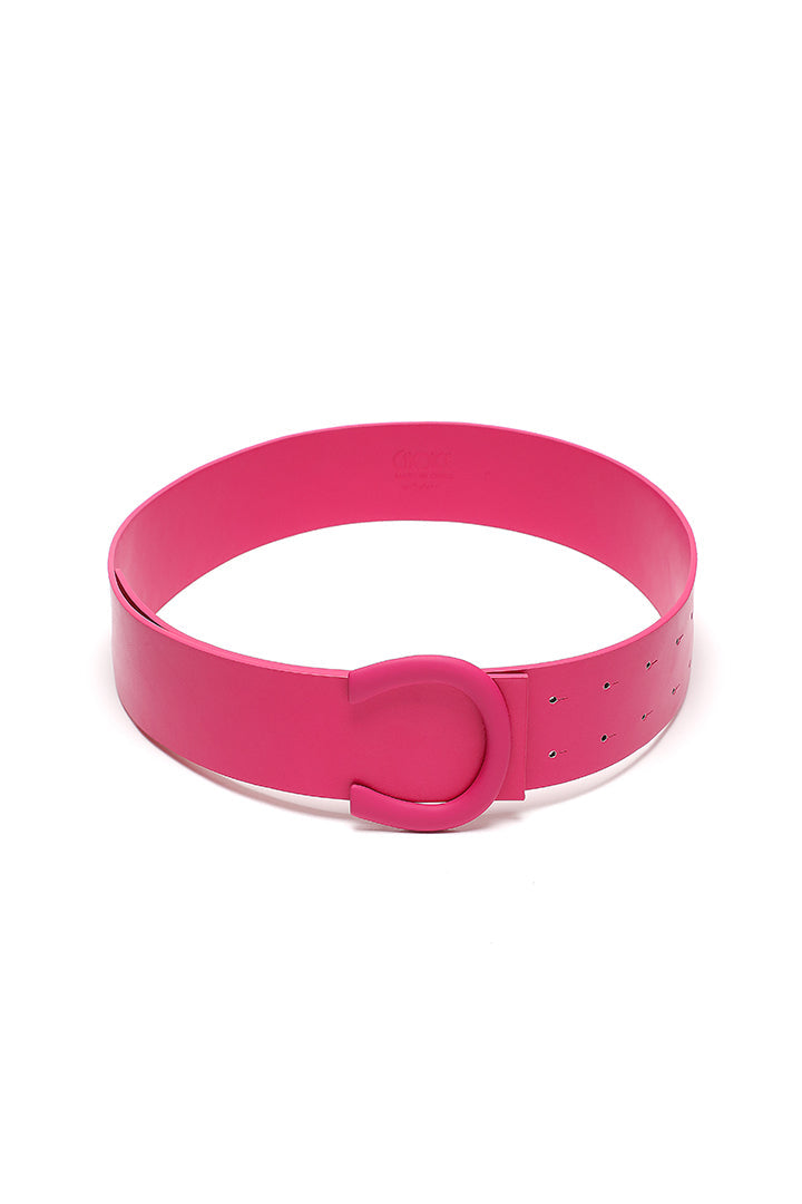 Choice Wide Strap In A Horse Shoe Buckle Shape Belt Fuchsia