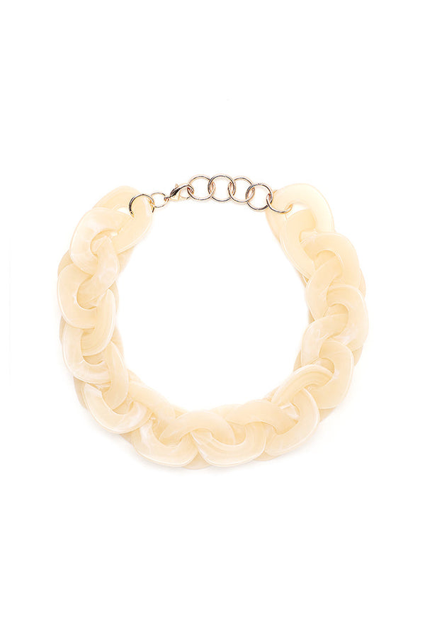 Choice Flat Geometric Chunky Acrylic Choker Beige