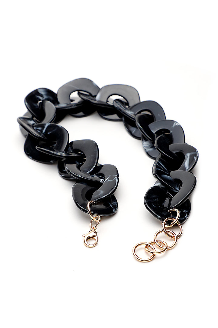 Choice Flat Geometric Chunky Acrylic Choker Black