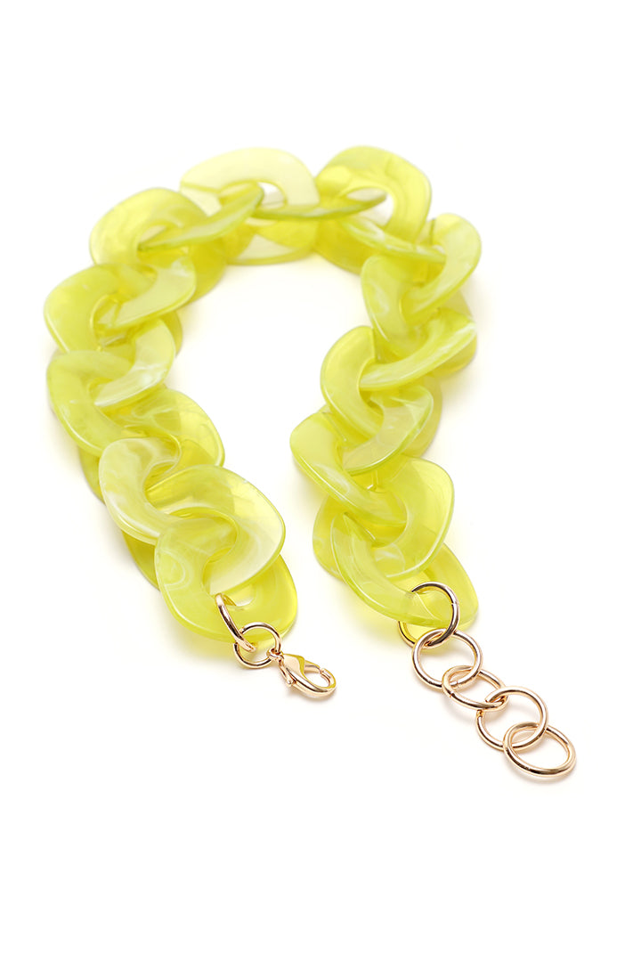 Choice Flat Geometric Chunky Acrylic Choker Lime