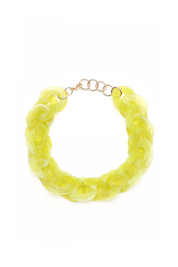 Choice Flat Geometric Chunky Acrylic Choker Lime