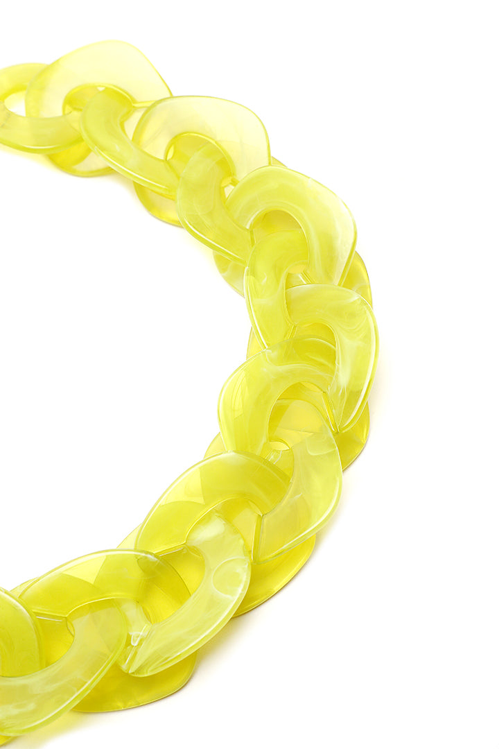 Choice Flat Geometric Chunky Acrylic Choker Lime