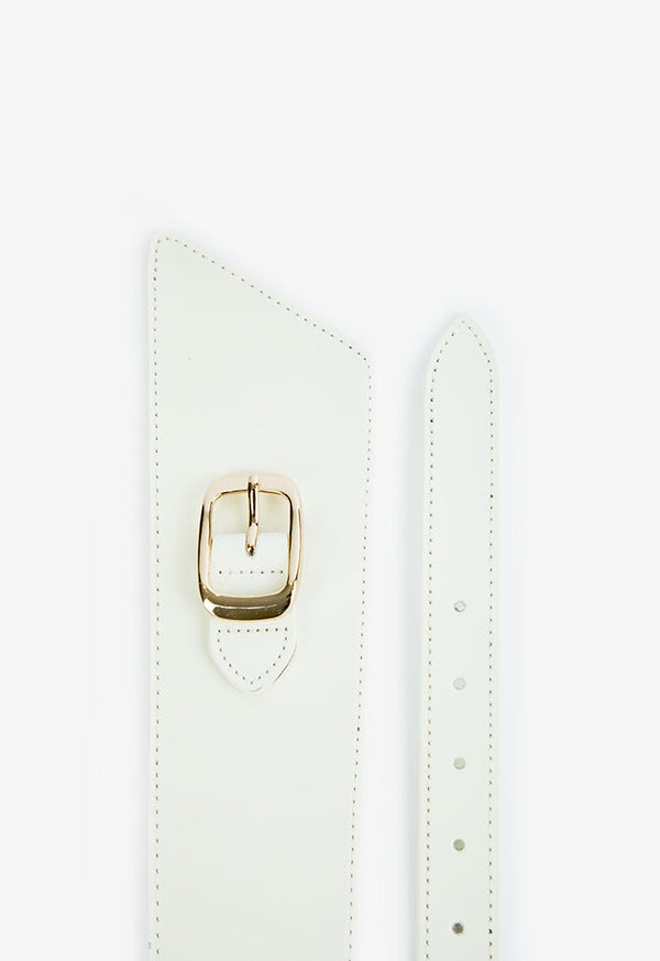 Choice Solid Belt With Buckle Detail Offwhite