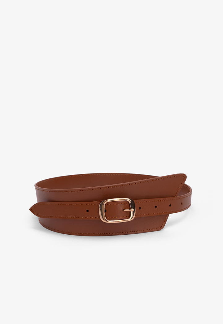 Choice Solid Wide Waist Belt Camel