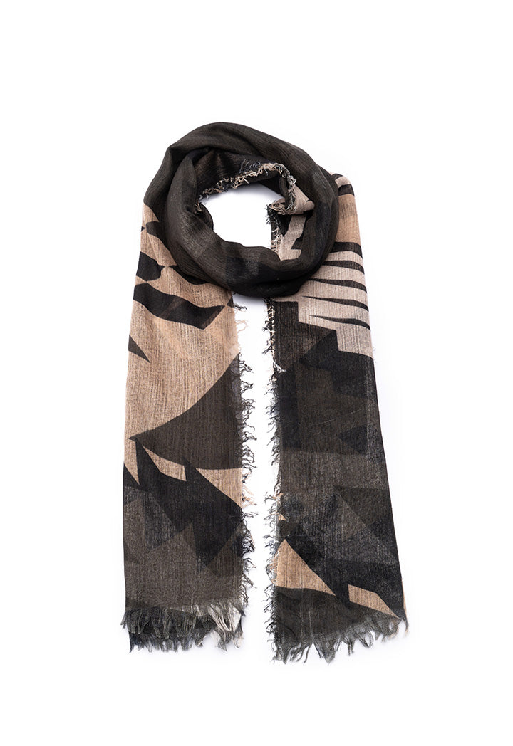 Choice Tassel Trimmed Printed Scarf Print